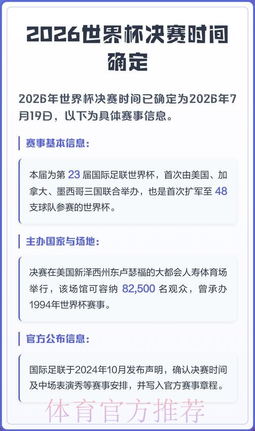 2026世界杯决赛时间及赛事全解析 2026世界杯决赛时间及赛事全解析
